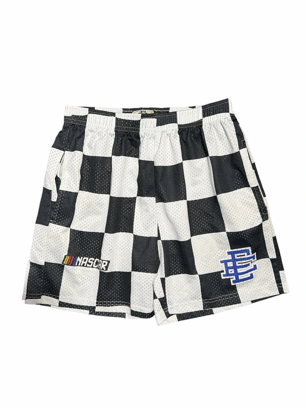 Eric Emanuel Style Checkered Mesh Shorts Men’s Medium Fits Small NASCAR Racing